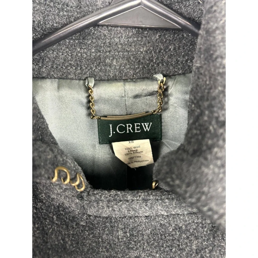 J.Crew Womens 100%‎ Wool Double Breasted Pea Coat Charcoal Grey XS RN77388 - Picture 3 of 7